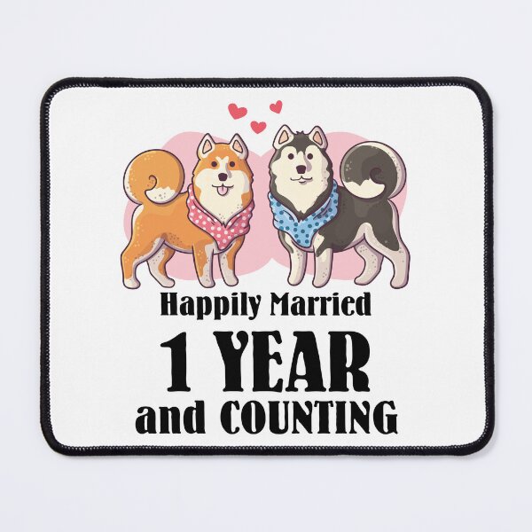Item preview, 1st Wedding Anniversary Happily Married 1 Year Ago designed and sold by CuteTrendyFinds.