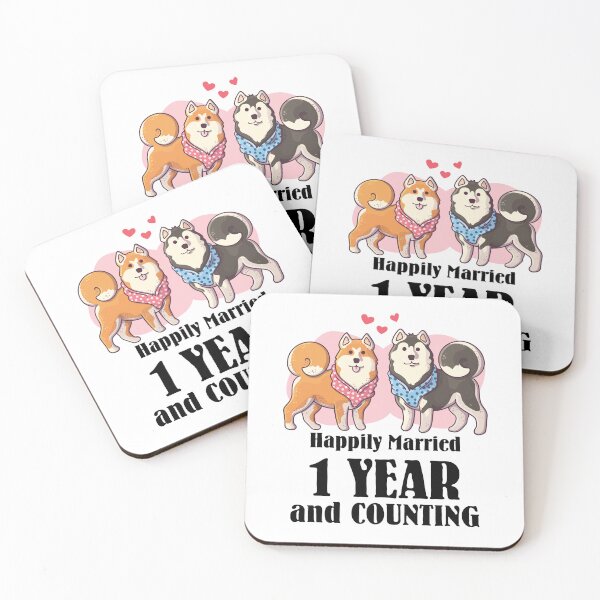 Item preview, 1st Wedding Anniversary Happily Married 1 Year Ago designed and sold by CuteTrendyFinds.