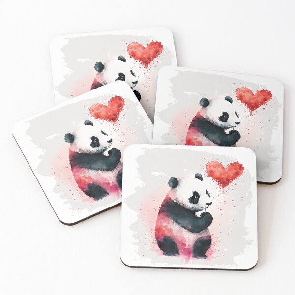 Item preview, Valentines Day Cute Panda Watercolor Love Heart 2023 designed and sold by Aleodor.