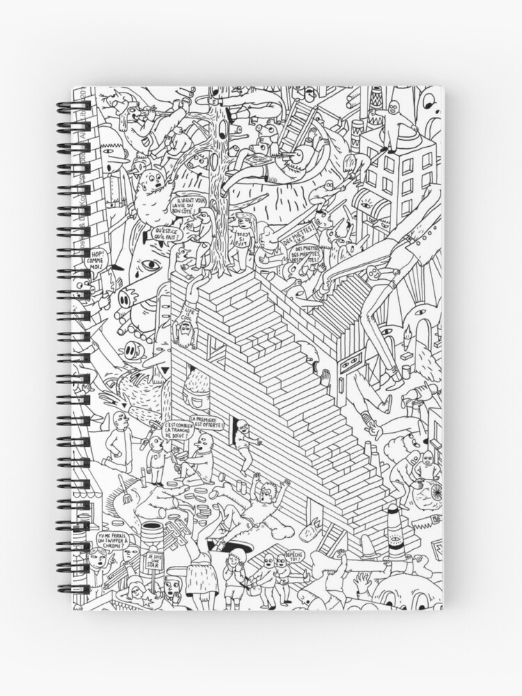 Cuaderno de tapa dura con la obra «Dibujos para colorear para los adultos:  Doodle de la ciudad» de Yuna26