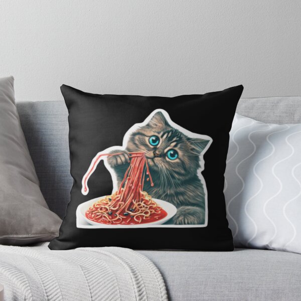 Artikelvorschau, Niedliche Katze, die Spaghetti-Nudel-Aufkleber, Magnet, Valentinstag, Hemd-Aufkleber isst entworfen und verkauft von YouSsefHN05.