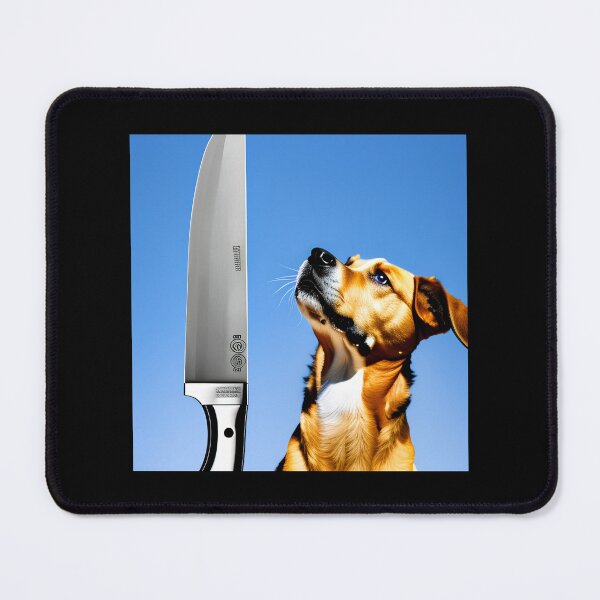 Item preview, Dog with knife designed and sold by Mebbotai.