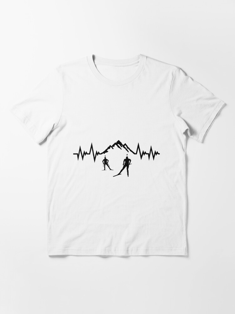 Biathlon pulse heartbeat, cross-country skiing, cross country skiing  Essential T-Shirt by claudiasartwork