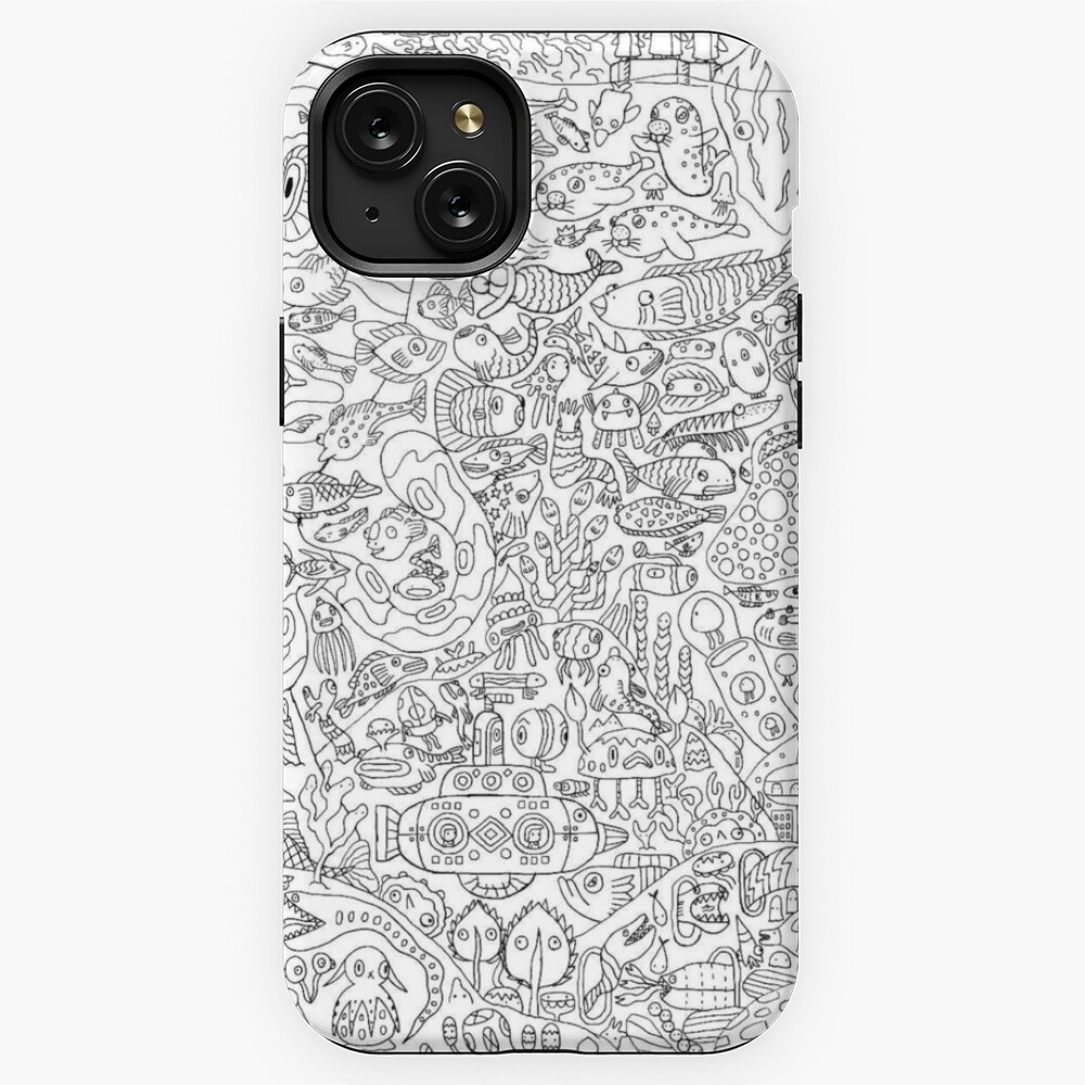 Illustration. Printable Coloring Pages for adults. iPhone 13 Case