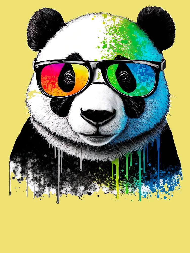 Panda wearing sunglasses glasses pop art Kids T Shirt for Sale by luisraultg Redbubble