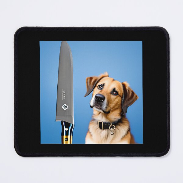 Item preview, Dog with knife designed and sold by Mebbotai.