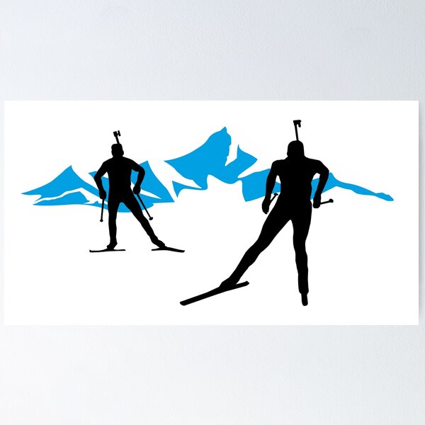 Item preview, biathlon, biathletes and mountains; Cross Country Skiing designed and sold by claudiasartwork.