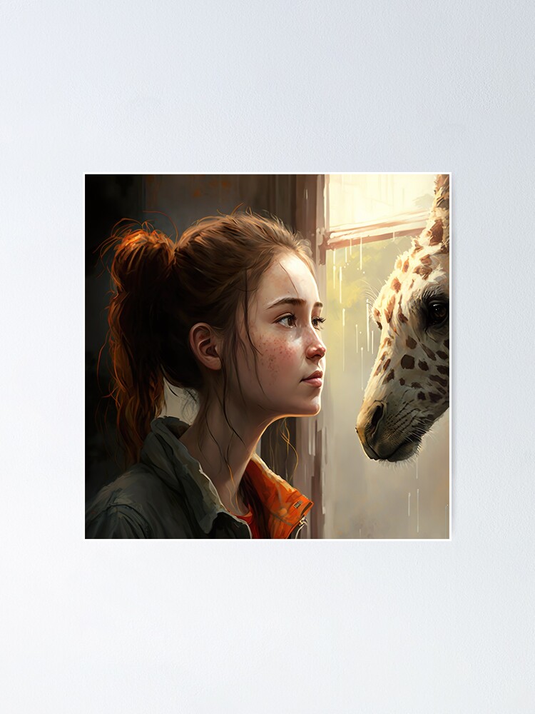 Joel and Ellie Looking at the Giraffes Poster for Sale by