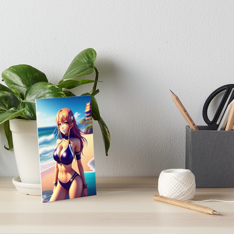 Sexy Anime Girl at the Sea Beach Poster