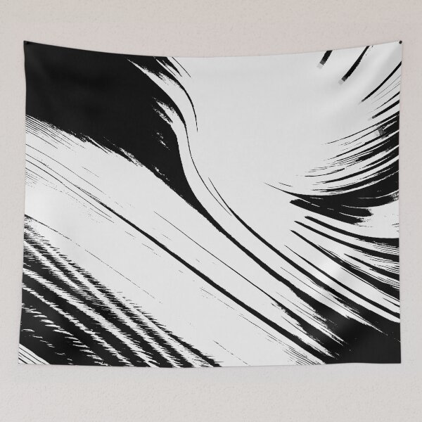 Item preview, Wispy Black and White Abstract designed and sold by asurtiumgreen.