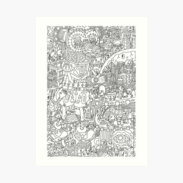 Adult coloring page Art Print by Yuna26