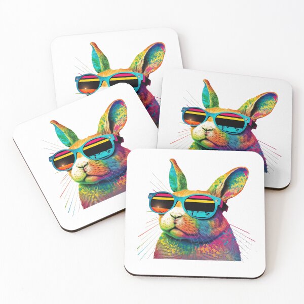 Item preview, Rabbit wearing sunglasses glasses pop art designed and sold by luisraultg.