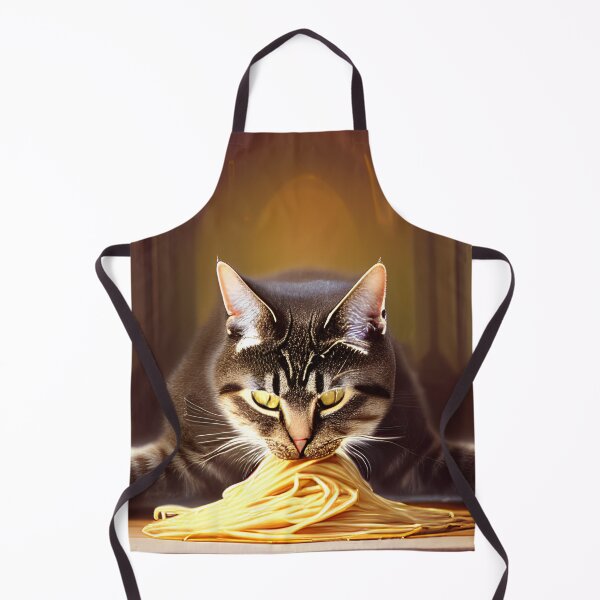Item preview, The Grand Feast: Cat Dines on Spaghetti in a Majestic Scene designed and sold by Valeree Store.