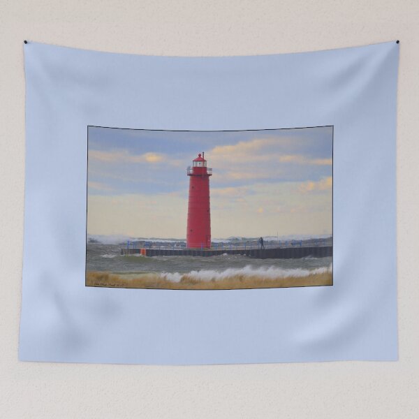 Item preview, 1 of 3 Muskegon, MI Lighthouses. on a Blustery Day designed and sold by Deb  Badt-Covell.