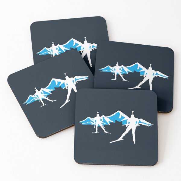 Item preview, biathlon, biathletes and mountains; Cross Country Skiing designed and sold by claudiasartwork.
