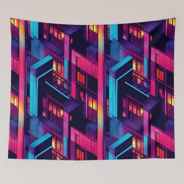 Item preview, Cyberpunk inspired futuristic decor pattern designed and sold by Dise37.