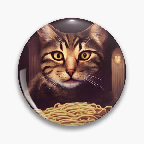 Item preview, The Elegant Dining: Cat Enjoys Spaghetti in a Majestic Setting designed and sold by Valeree Store.
