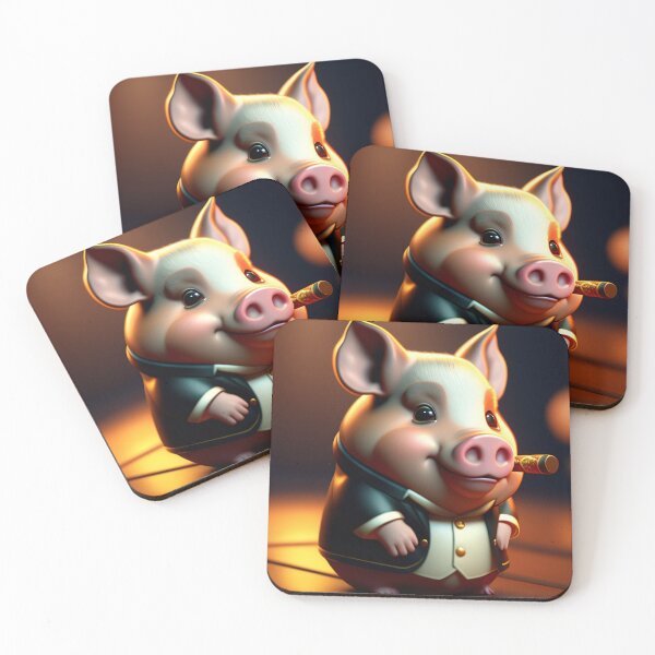Item preview, Little gangster pig smoking designed and sold by IrvingRojas.