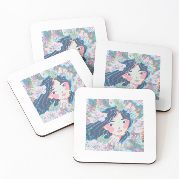 Item preview, shy girl surrounded by flowers. designed and sold by ezps.