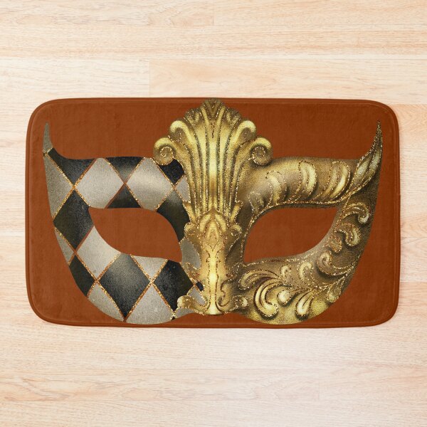 Item preview, Gold, black, and ivory half mask by Maxine Gadd  designed and sold by Maxine Gadd.