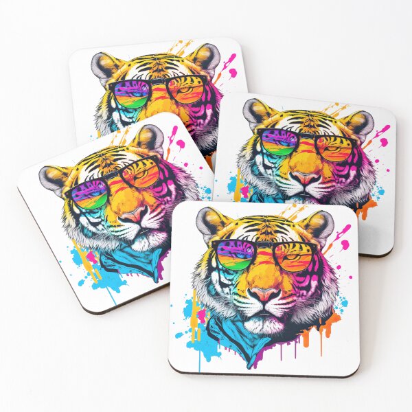 Item preview, Tiger wearing sunglasses glasses pop art designed and sold by luisraultg.