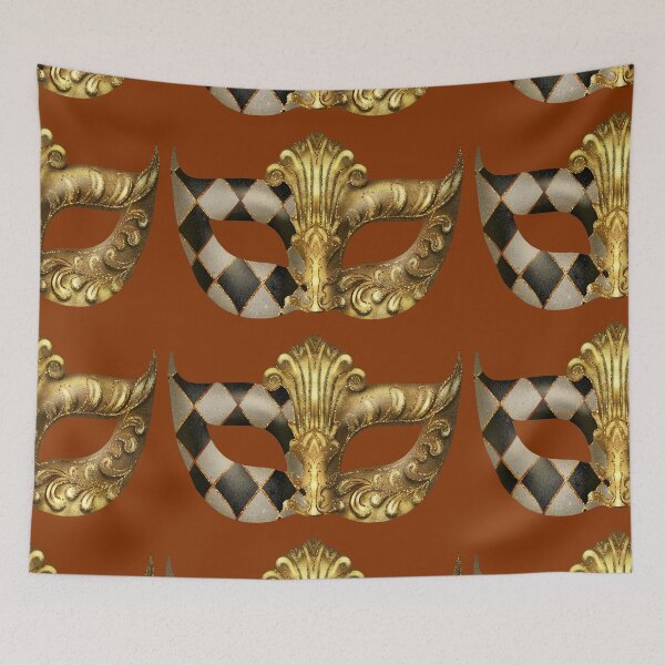 Item preview, Gold, black, and ivory half mask by Maxine Gadd  designed and sold by Maxine Gadd.