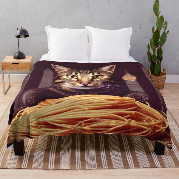 Item preview, A Cat's Crowned Cuisine: Spaghetti in an Impressive Background designed and sold by Valeree Store.