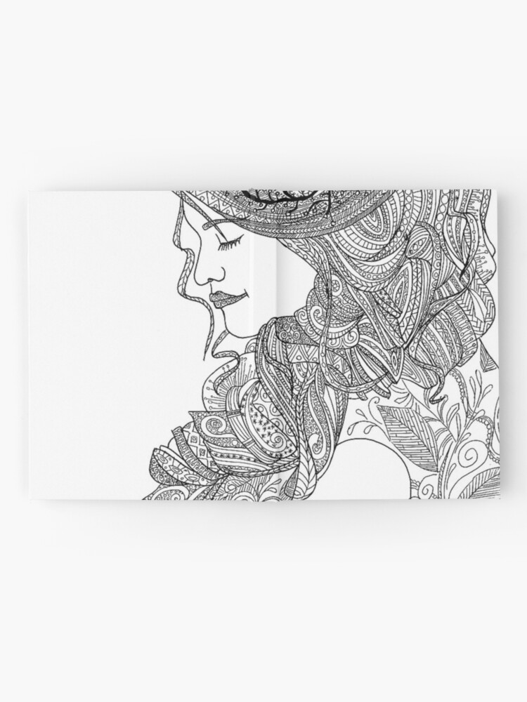 Cuaderno de espiral con la obra «Dibujos para colorear para los adultos:  Mujer» de Yuna26
