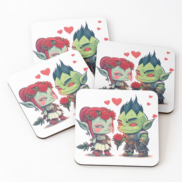 Item preview, Romantic orc in love gives his girlfriend a rose designed and sold by gitarus.