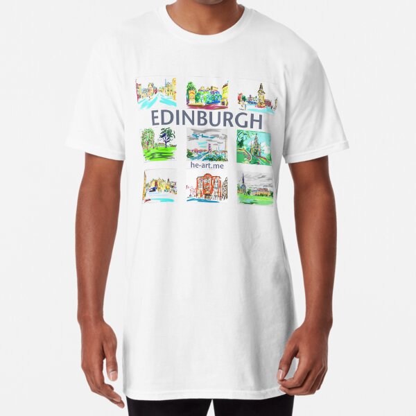 Edinburgh in a panel of 9 at full colour Long T-Shirt