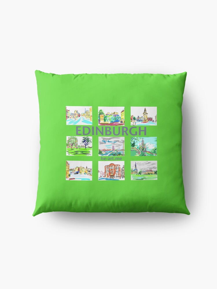 Alternate view of Edinburgh in a panel of 9 at full colour Floor Pillow