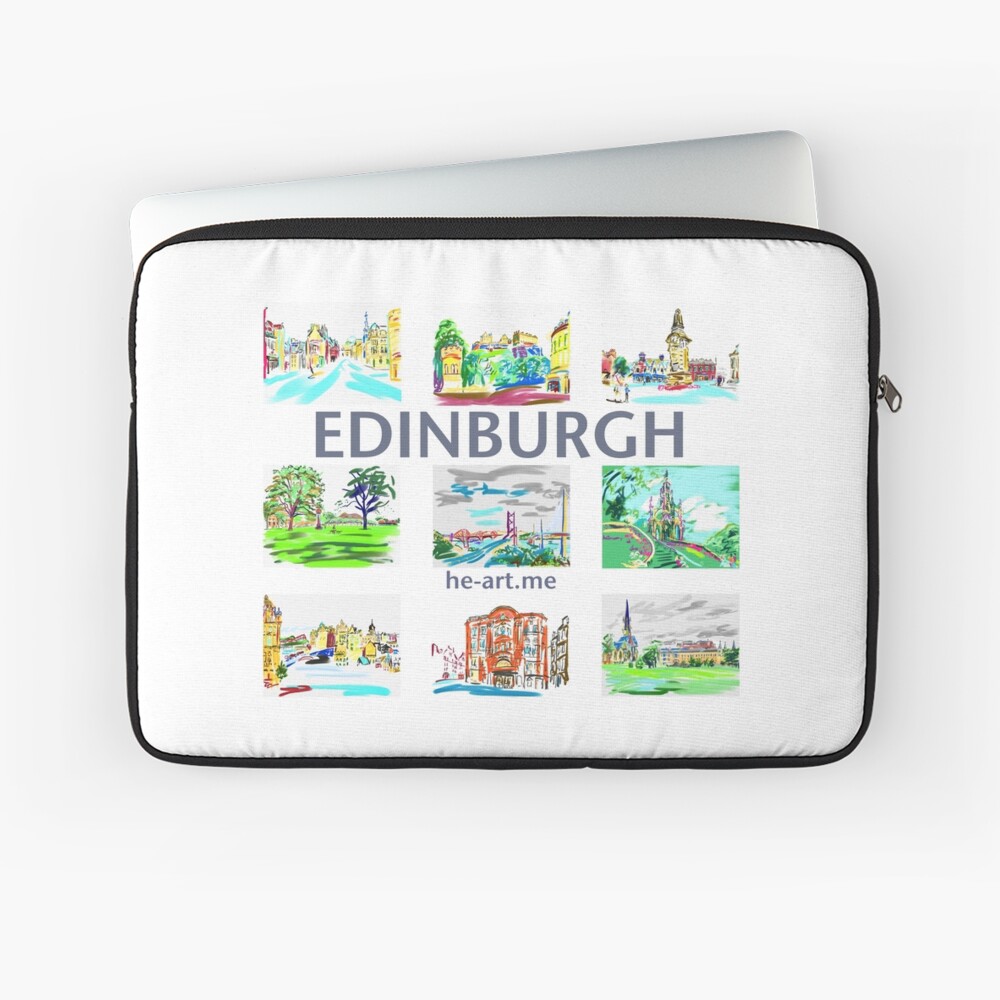 Edinburgh in a panel of 9 at full colour Laptop Sleeve