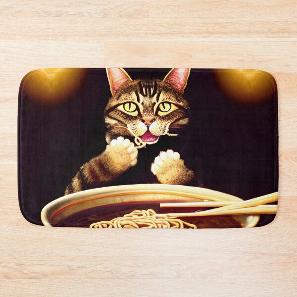 Item preview, The Regal Appetite: Cat Savors Ramen in a Majestic Setting designed and sold by Valeree Store.