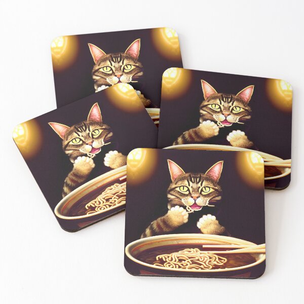Item preview, The Regal Appetite: Cat Savors Ramen in a Majestic Setting designed and sold by Valeree Store.