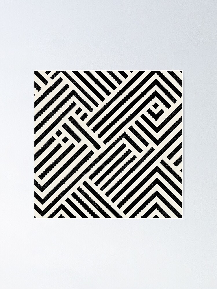 Motif géométrique noir et blanc. Poster