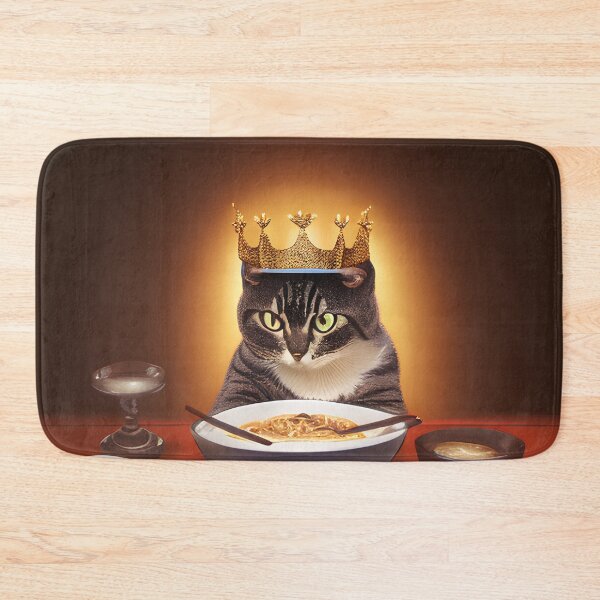 Item preview, The Majestic Mealtime: Cat Partakes in Ramen in a Grand Background designed and sold by Valeree Store.