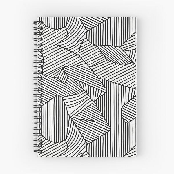 Item preview, Black and white abstract geometric doodle pattern designed and sold by Dise37.