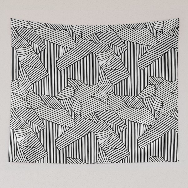 Item preview, Black and white abstract geometric doodle pattern designed and sold by Dise37.
