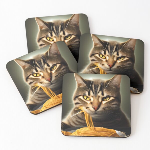 Item preview, The Grand Dining Adventure: Cat Experiences Spaghetti in Regal Surroundings designed and sold by Valeree Store.