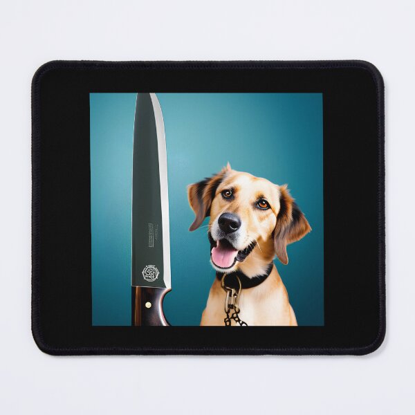 Item preview, Dog with knife designed and sold by Mebbotai.