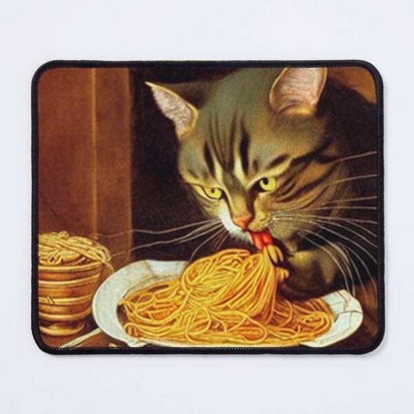 Item preview, Cat Eating Spaghetti: Celebrate the Joy of Eating with this Adorable Cat and Spaghetti Design designed and sold by MoStorish.