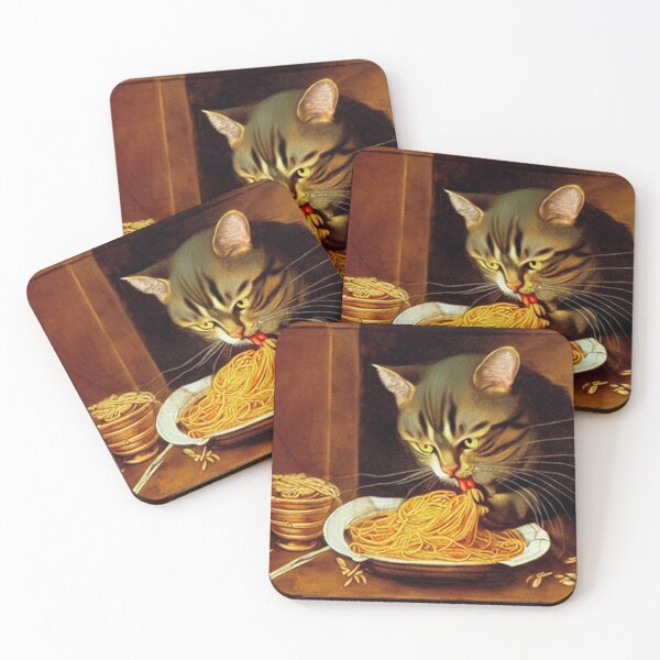 Item preview, Cat Eating Spaghetti: Celebrate the Joy of Eating with this Adorable Cat and Spaghetti Design designed and sold by MoStorish.