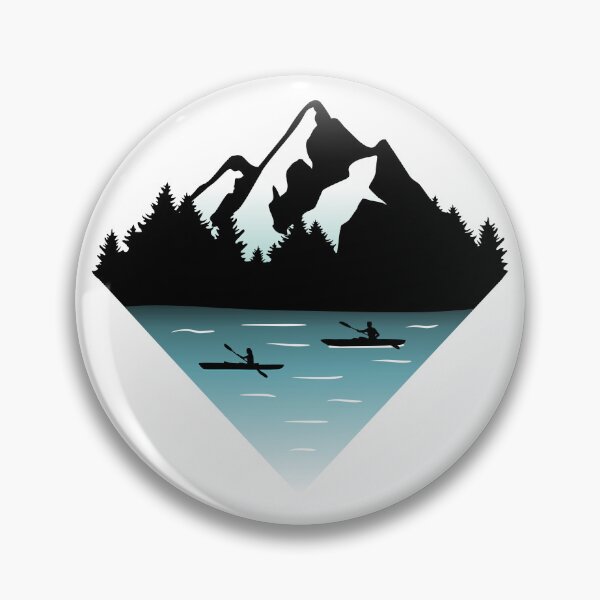 Item preview, Kayaking, kayakers, forest and mountains designed and sold by claudiasartwork.