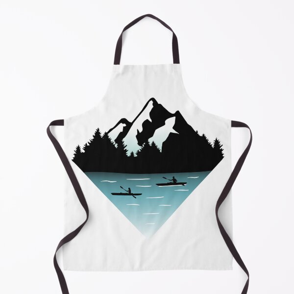 Item preview, Kayaking, kayakers, forest and mountains designed and sold by claudiasartwork.