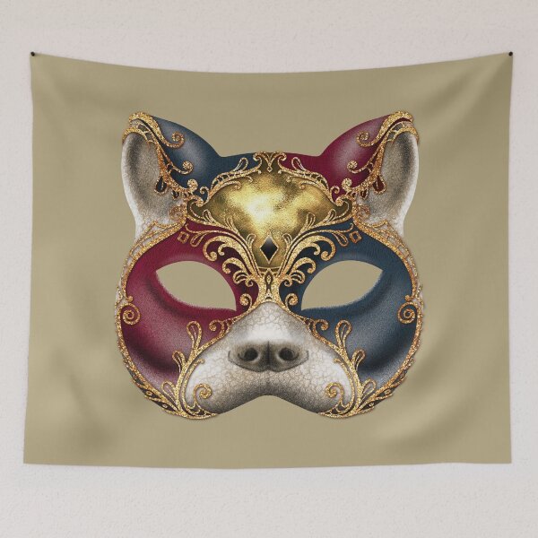Item preview, Venetian cat mask by Maxine Gadd  designed and sold by Maxine Gadd.