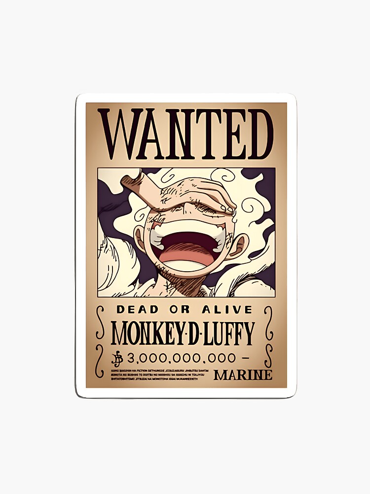 Sticker for Sale avec l'œuvre « Une pièce : Luffy Wanted » de l
