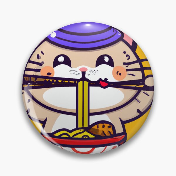 Item preview, Kawaii Cat Eating a Bowl of Ramen Noodles with Chop Sticks Wearing a Top Hat designed and sold by MoStorish.