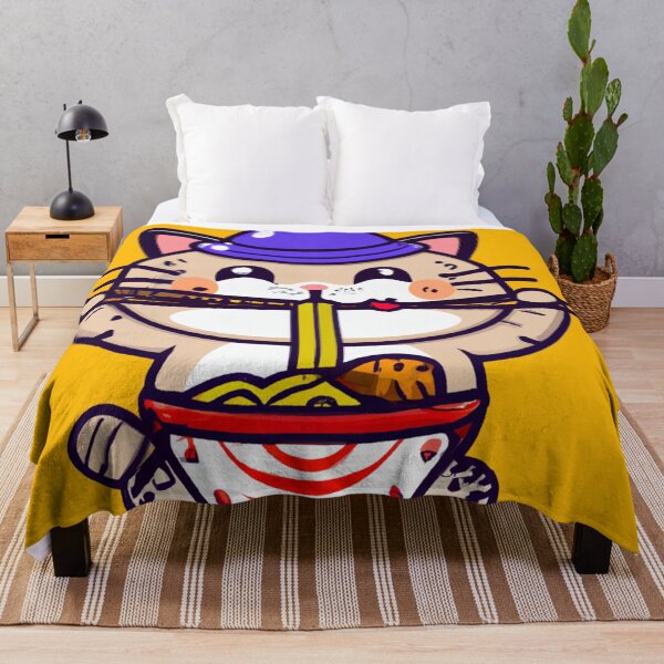 Item preview, Kawaii Cat Eating a Bowl of Ramen Noodles with Chop Sticks Wearing a Top Hat designed and sold by MoStorish.
