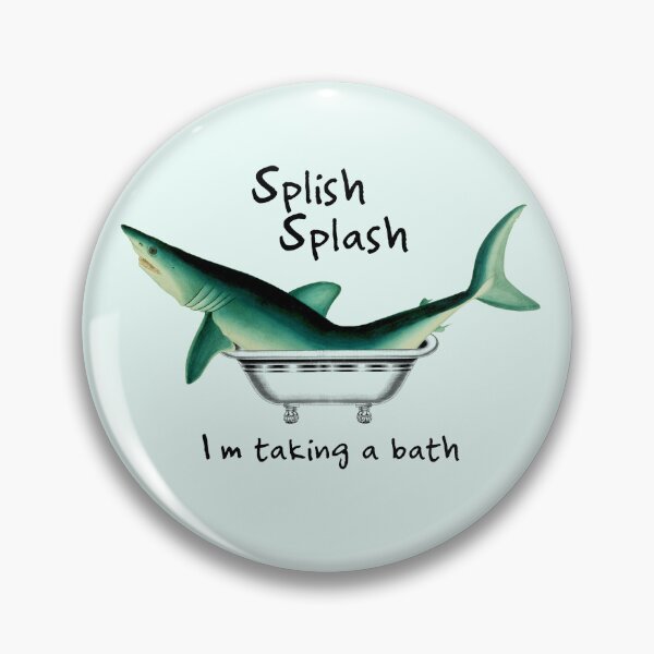 Item preview, Splish splash I am taking a bath shark in a bathtub (light blue) designed and sold by Madame Memento.