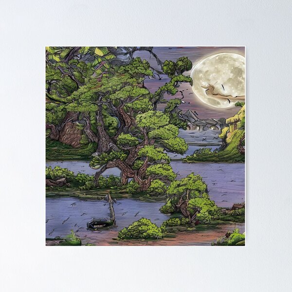 Item preview, Lake in the forest designed and sold by ArteDoKIKO.